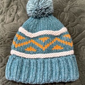 Universal thread Blue and Orange Knit Pom-Pom Hat